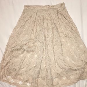Beige Crochet Lace A-Line Skirt - NWT